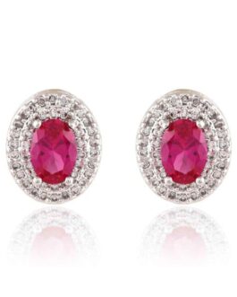 fine red paved earrings